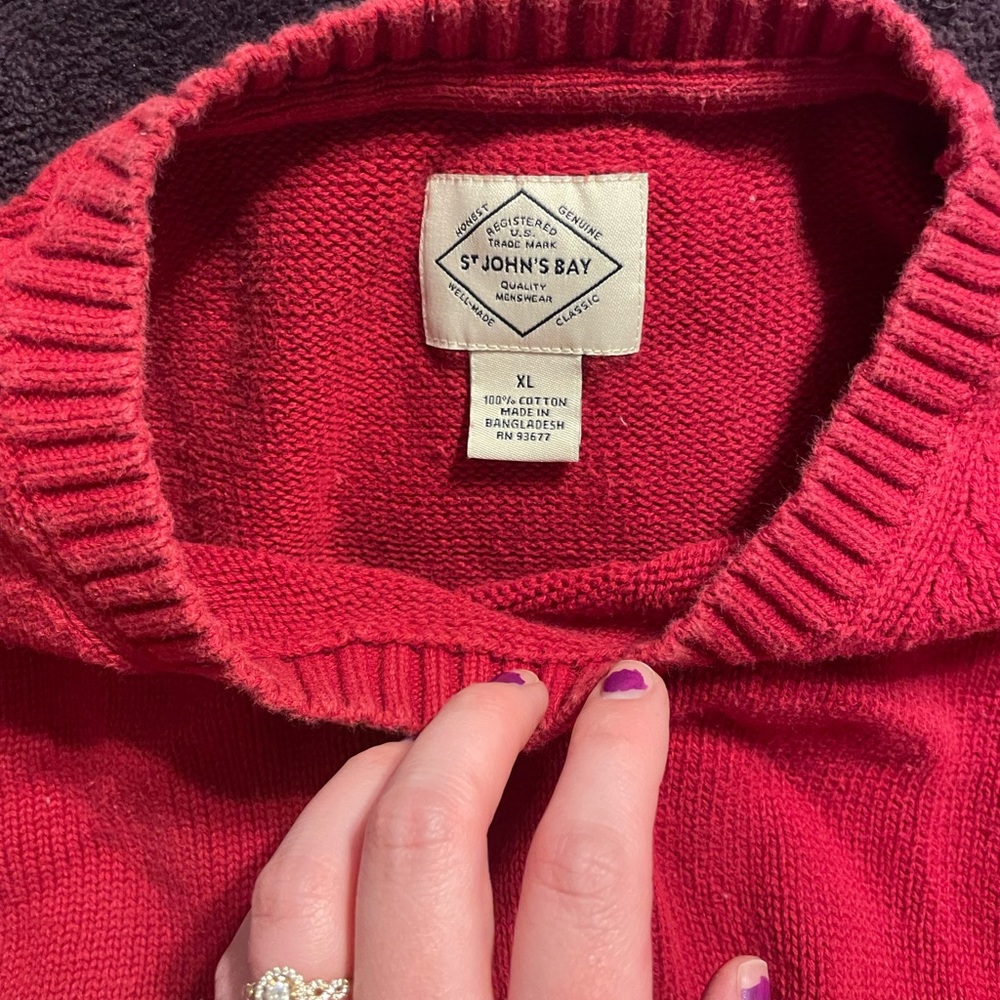 St. John’s bay red mens sweater